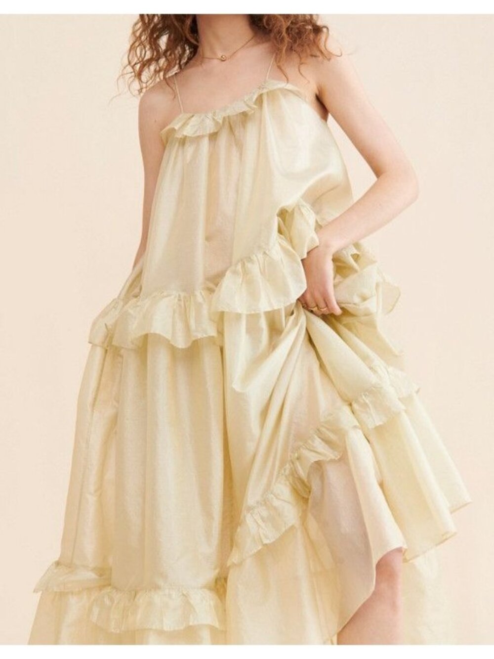 Stella Nova Sunniva Tiered Maxi Dress Vintage Enchanting Whimsical Womens XXS